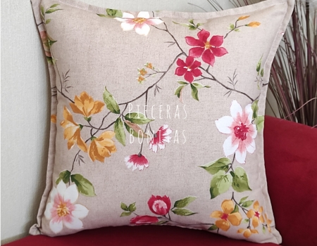 Funda de Cojín Flores Rojo